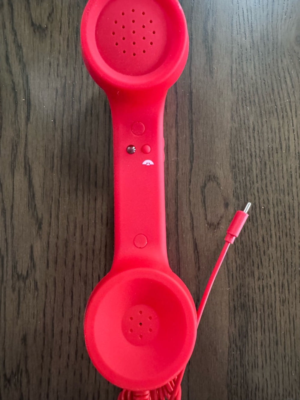 Retro Silicone Handset Phone Receiver for Smartphones - Red - 3.5 mm audio jack - Picture 8 of 10